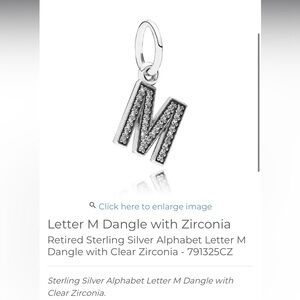 Pandora letter M dangle charm